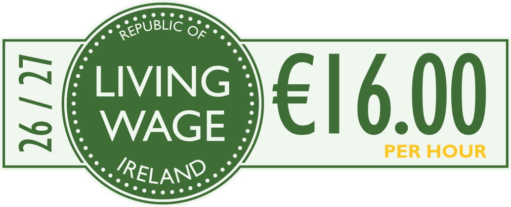 Living Wage rate - €16.00 per hour
